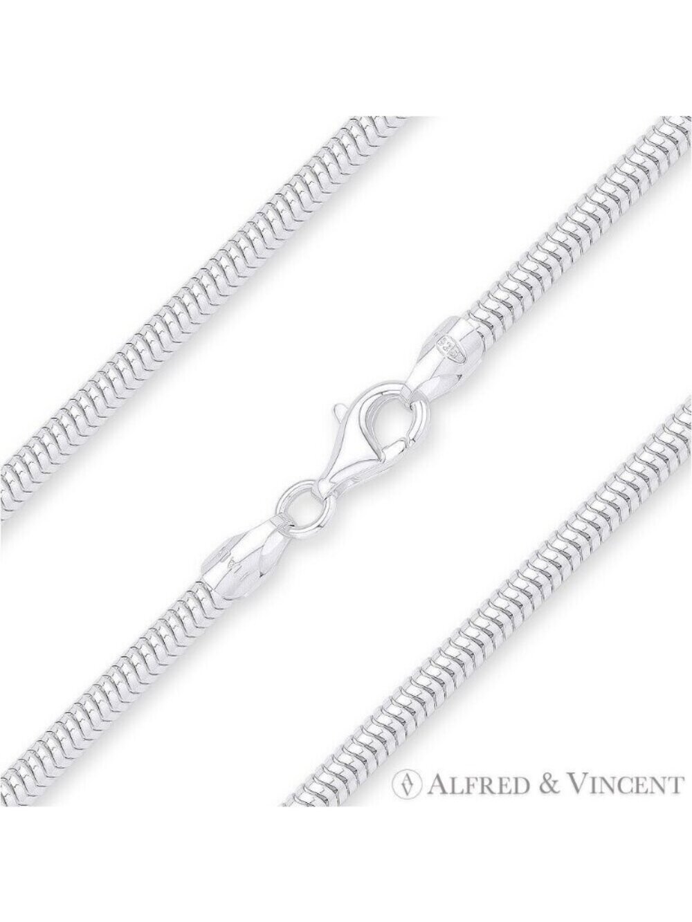 3.2mm Flexible Snake Link Italian Chain Necklace in .925 Sterling Silver - 30"